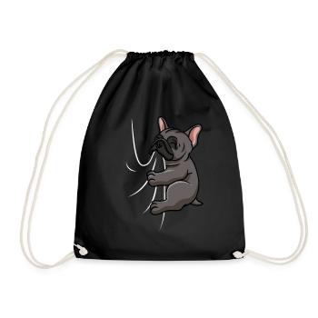 Chemise Hungry Français Bulldog - Sac de sport léger - noir - Devant