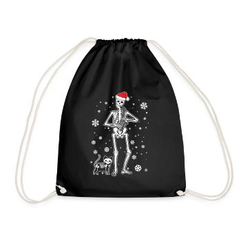 Skeleton Saxophone Cat - Turnbeutel - Schwarz - Vorne