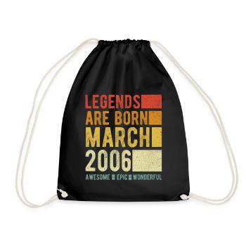 Birthday March 2006 - Drawstring Bag - black - Front