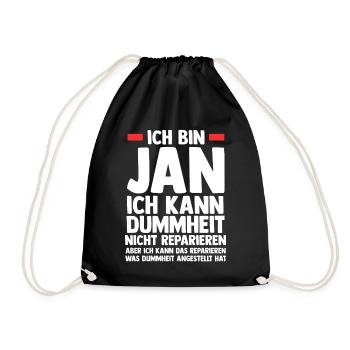 Jan - Turnbeutel - Schwarz - Vorne