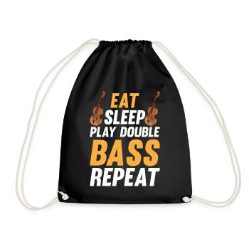 Contrabass Double Bassist Eat Sleep Play Double Ba - Turnbeutel - Schwarz - Vorne