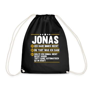 Jonas - Turnbeutel - Schwarz - Vorne
