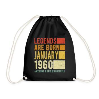 Anniversaire Janvier 1960 - Sac de sport léger - noir - Devant