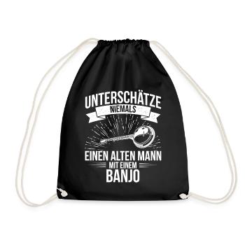 Banjo Banjospieler Banjoist - Turnbeutel - Schwarz - Vorne