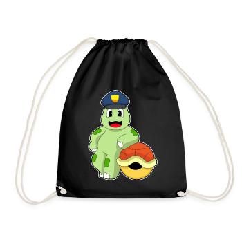 Tortue policier casquette police - Sac de sport léger - noir - Devant