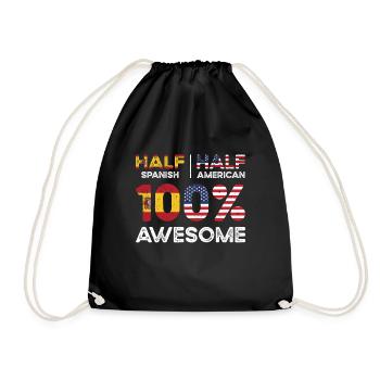 Born Spanish Spain American USA Citizenship - Drawstring Bag - black - Front
