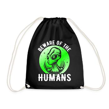 Alien, UFO, UAP, Space, Weltraum Flugobjekt - Turnbeutel - Schwarz - Vorne