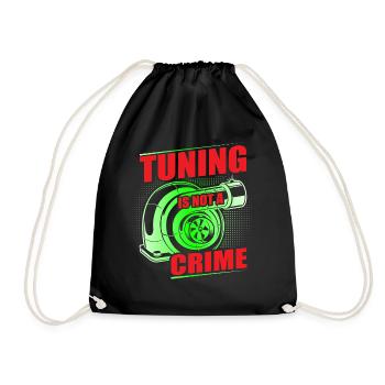 Auto Tuner, KFZ Mechaniker, Racing Car, Tuning - Turnbeutel - Schwarz - Vorne