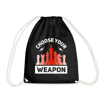Chess Chess Player Tournament for Clever Minds - Drawstring Bag - black - Front