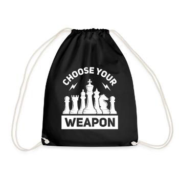 Chess Chess Player Tournament for Clever Minds - Drawstring Bag - black - Front