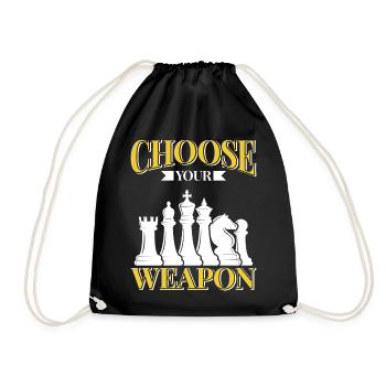 Chess Chess Player Tournament for Clever Minds - Drawstring Bag - black - Front