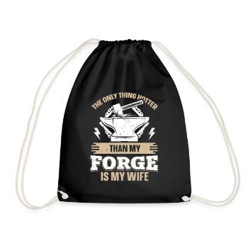Plus chaud que ma forge est ma femme Anvil Blacksmith - Sac de sport léger - noir - Devant