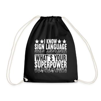 Deaf Deaf Mute Deaf - Drawstring Bag - black - Front