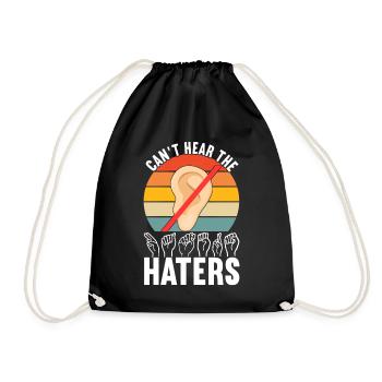 Deaf Deaf Mute Deaf - Drawstring Bag - black - Front