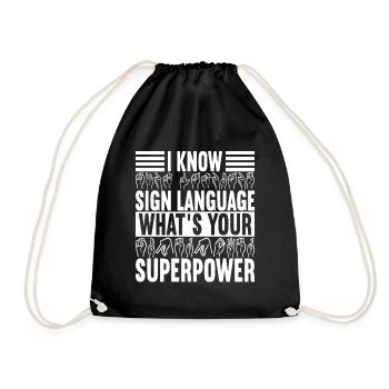 Deaf Deaf Mute Deaf - Drawstring Bag - black - Front