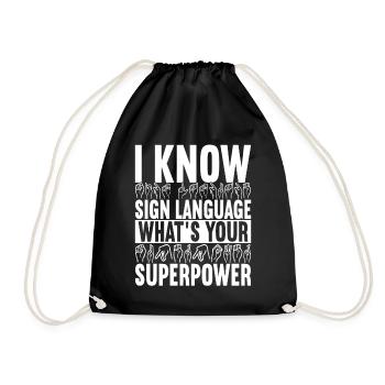 Deaf Deaf Mute Deaf - Drawstring Bag - black - Front