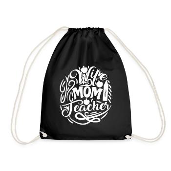 Femme Maman Enseignante - Sac de sport léger - noir - Devant