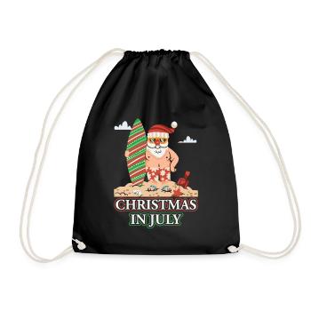 Weihnachten Im Juli Christmas In July Santa Humor - Drawstring Bag - black - Front