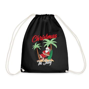 Weihnachten Im Juli Christmas In July Santa Humor - Drawstring Bag - black - Front