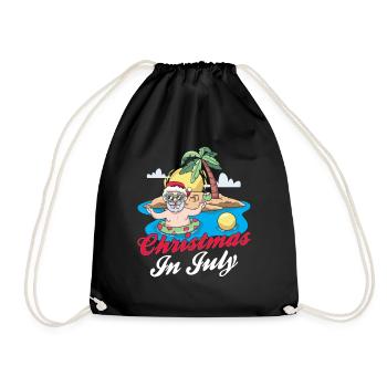 Weihnachten Im Juli Christmas In July Santa Humor - Drawstring Bag - black - Front