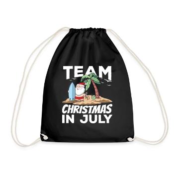 Team Weihnachten Im Juli Santa Christmas In July - Turnbeutel - Schwarz - Vorne