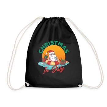 Weihnachten Im Juli Christmas In July Humor Santa - Drawstring Bag - black - Front