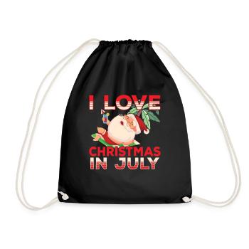 I love Christmas in July Christmas in July - Drawstring Bag - black - Front