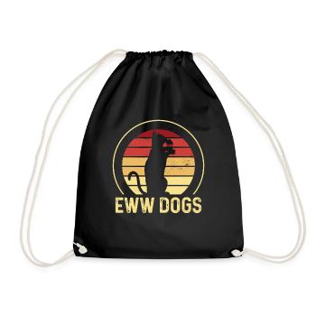 yuck dogs lover cats cat cute pet - Drawstring Bag - black - Front