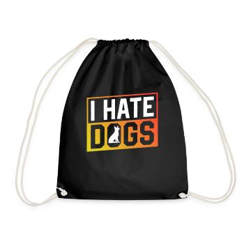 I Hate Dogs Cat Cat Lover Pet - Drawstring Bag - black - Front