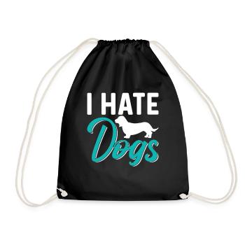 I Hate Dog Lovers Cat Cats Pet - Drawstring Bag - black - Front