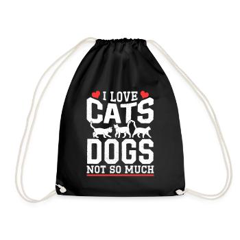 Ich Liebe Katzen Die Hunde Nicht So Sehr Katze Süß - Turnbeutel - Schwarz - Vorne