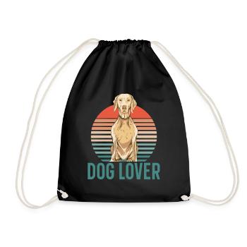dog lovers dog lover animal puppy sayings - Drawstring Bag - black - Front
