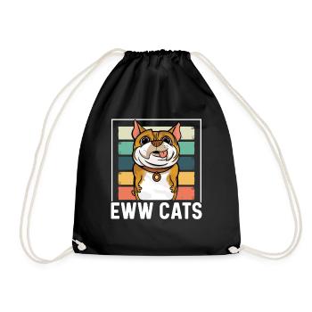 yuck cat sayings animal lover puppy dog - Drawstring Bag - black - Front