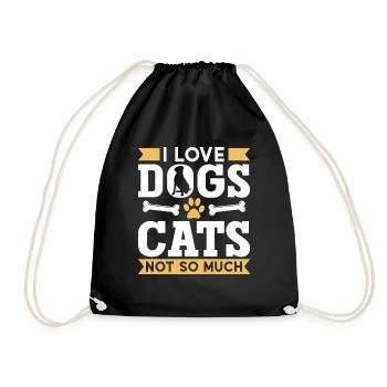 Ich Liebe Hunde Katzen Nicht So Sehr Hund Welpe - Turnbeutel - Schwarz - Vorne