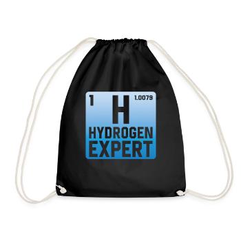 Hydrogen Expert Hydrogen Energy Element - Drawstring Bag - black - Front