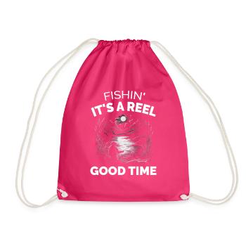Fischer Fisch Fisch Es ist eine Rolle gute Zeit - Turnbeutel - Fuchsia - Vorne