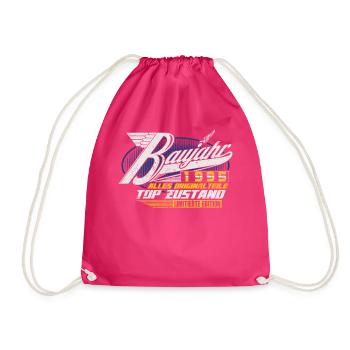 Baujahr 1995 Geburtstag Geschenk Geburtsjahr 1995 - Turnbeutel - Fuchsia - Vorne