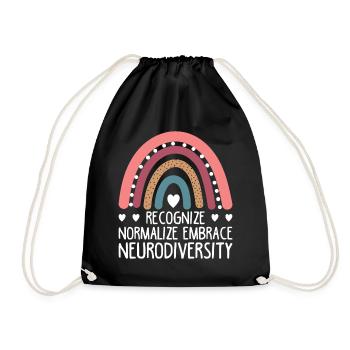 Recognize Normalize Embrace Neurodiversity For New - Drawstring Bag - black - Front