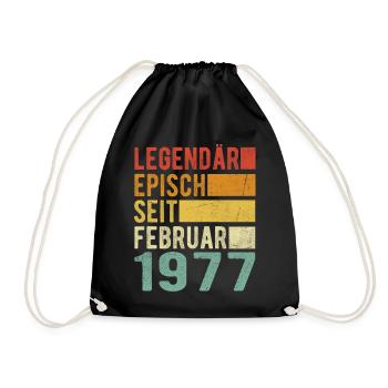 Legendär seit Februar 1977 - Turnbeutel - Schwarz - Vorne
