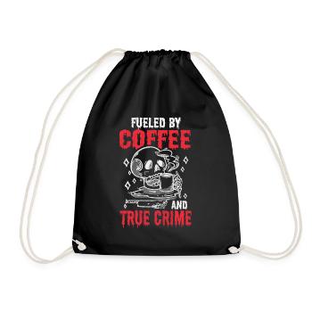 Je cours sur le café et le vrai crime - Sac de sport léger - noir - Devant