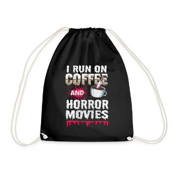 I Run on Coffee and Horror Movies - Drawstring Bag - black - Front