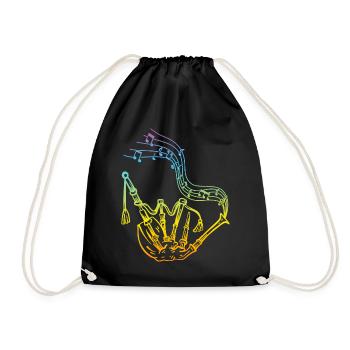 Cornemuse avec notes de musique Joueur de cornemuse Cornemuse - Sac de sport léger - noir - Devant
