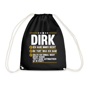 Dirk - Turnbeutel - Schwarz - Vorne