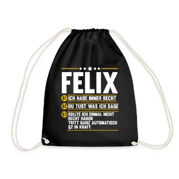 Felix - Turnbeutel - Schwarz - Vorne