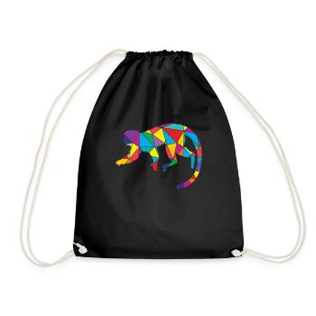 Low Poly Affe Geometrie Polygon Affe - Turnbeutel - Schwarz - Vorne