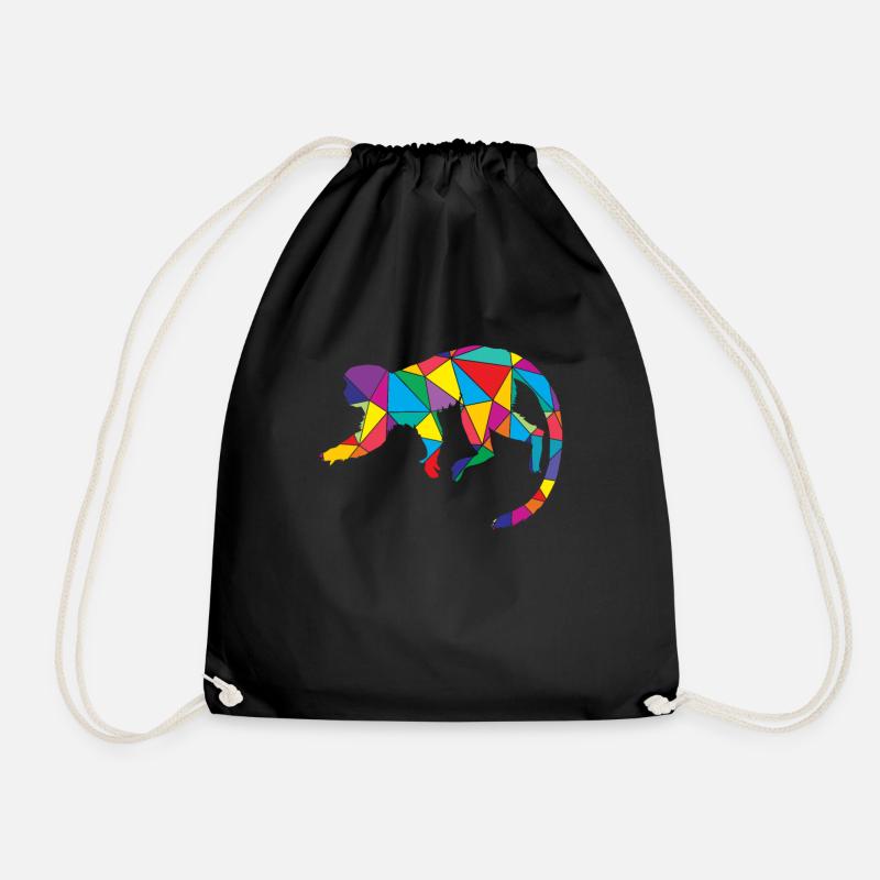 Low Poly Affe Geometrie Polygon Affe - Turnbeutel - Schwarz