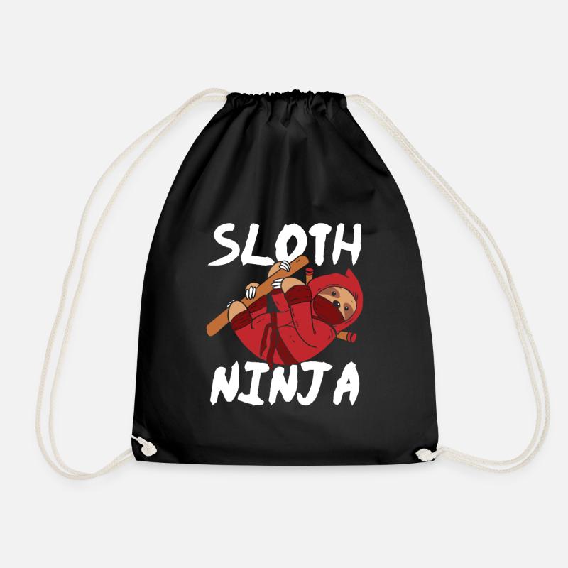 Sloth Ninja Japan Kitsune Style Japanese Samurai - Turnbeutel - Schwarz
