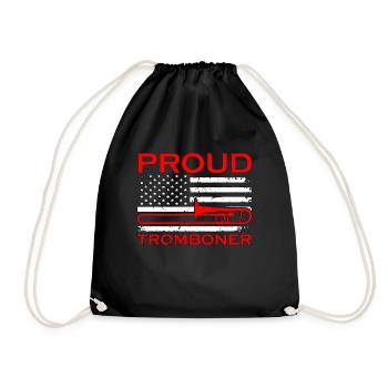 Trombone Proud Tromboner Marching Band Trombonist - Turnbeutel - Schwarz - Vorne