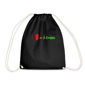 Conga Heartbeat Musical Instrument Conga Player - Turnbeutel - Schwarz - Vorne