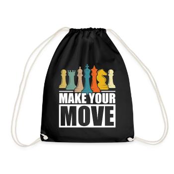 Chess Chess Player Tournament for Clever Minds - Drawstring Bag - black - Front